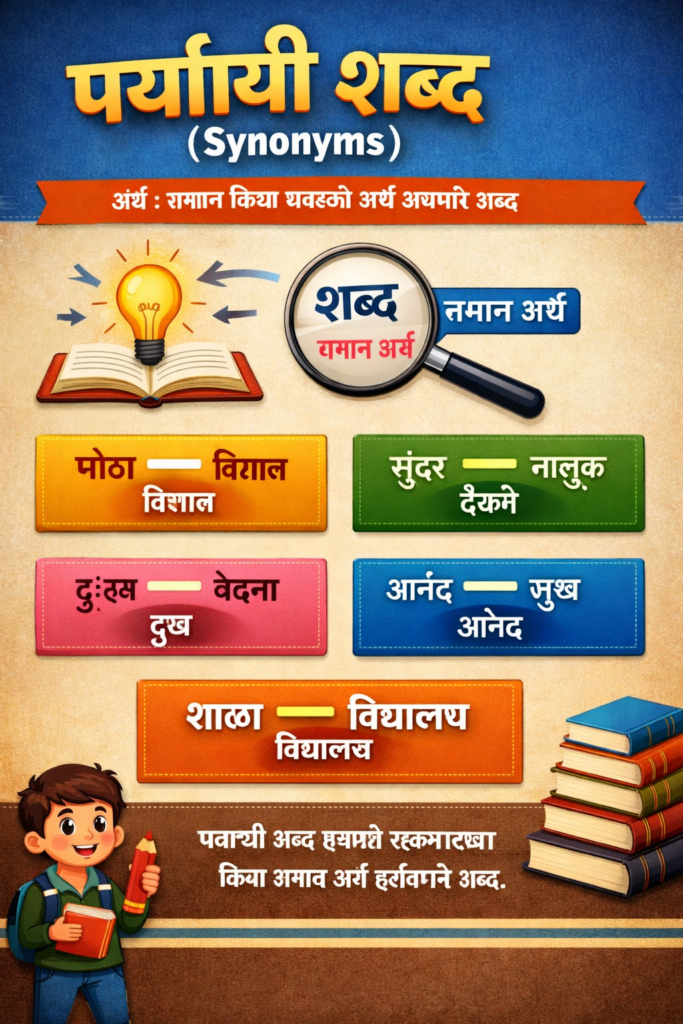 Synonyms Meaning in Marathi | समानार्थी शब्द संपूर्ण माहिती