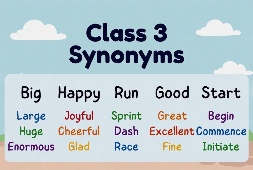 Class 3 Synonyms: 100+ समान अर्थ वाले शब्द | CBSE 2026