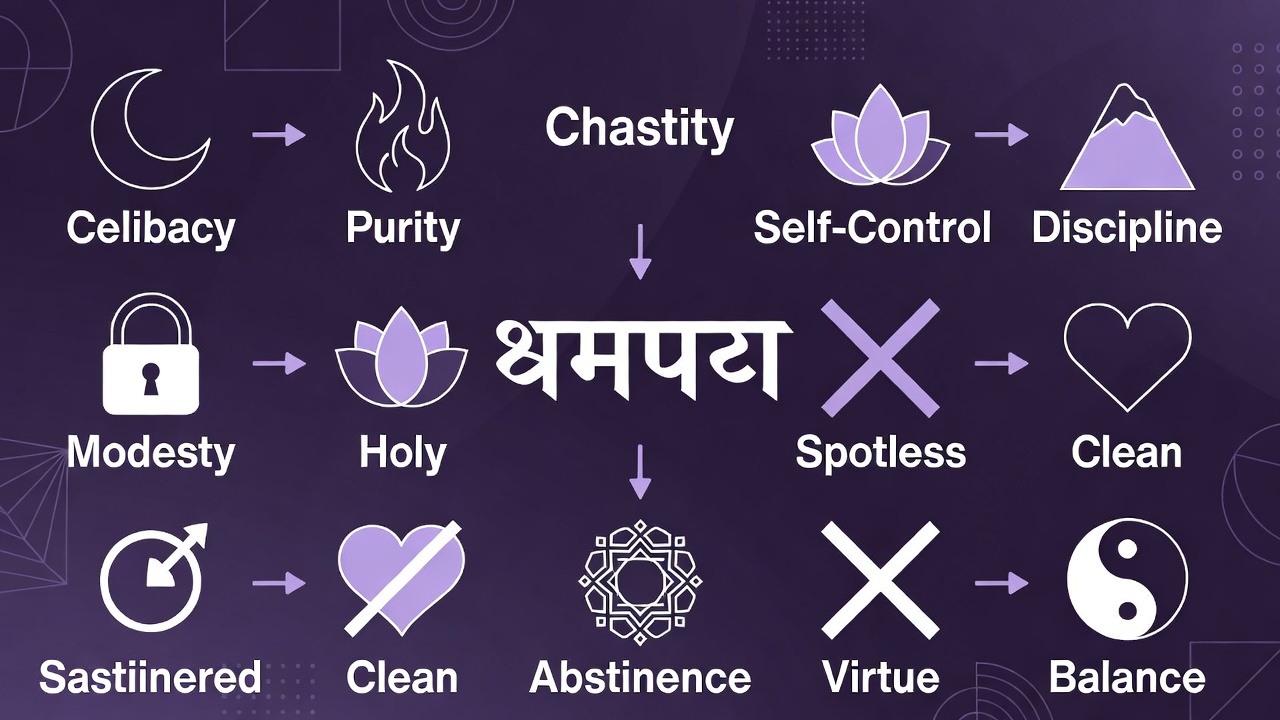 Chastity Synonym: ब्रह्मचर्य और पवित्रता के 50+ समानार्थी शब्द