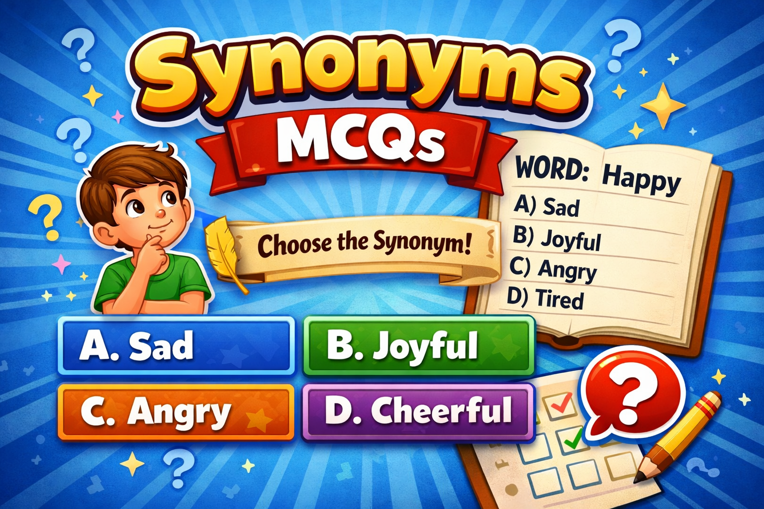 500+ Synonyms MCQs with Answers [Easy to Hard]